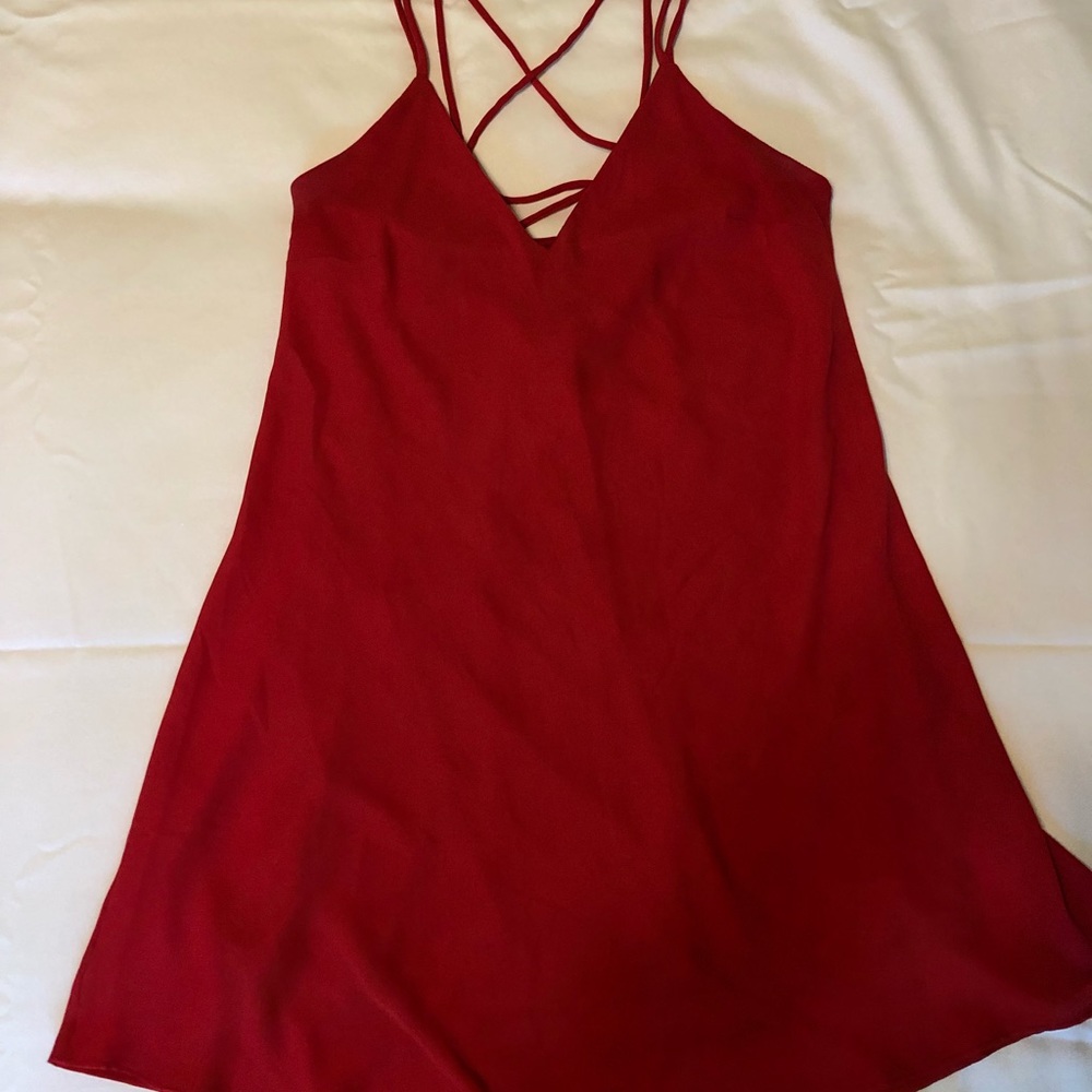 Finn & Clover red cross back dress, size large